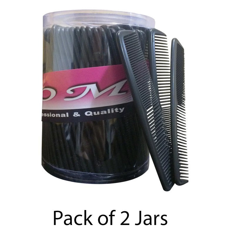 Pocket Size 5-Inch Flexible Plastic Hair Combs Black - Unbreakable