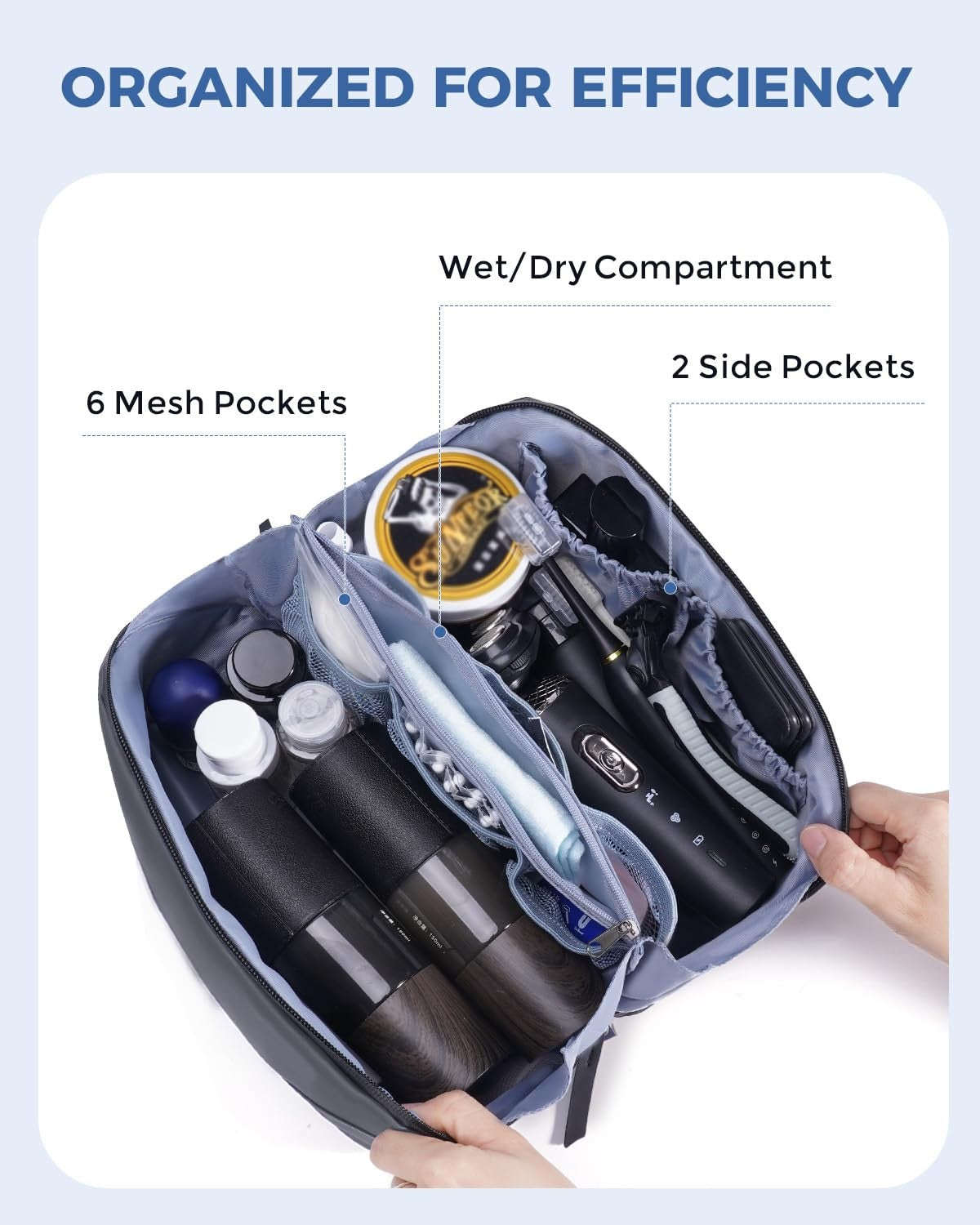Waterproof Leather Toiletry Bag with Detachable Hanging Pouch - Travel Organizer for Men