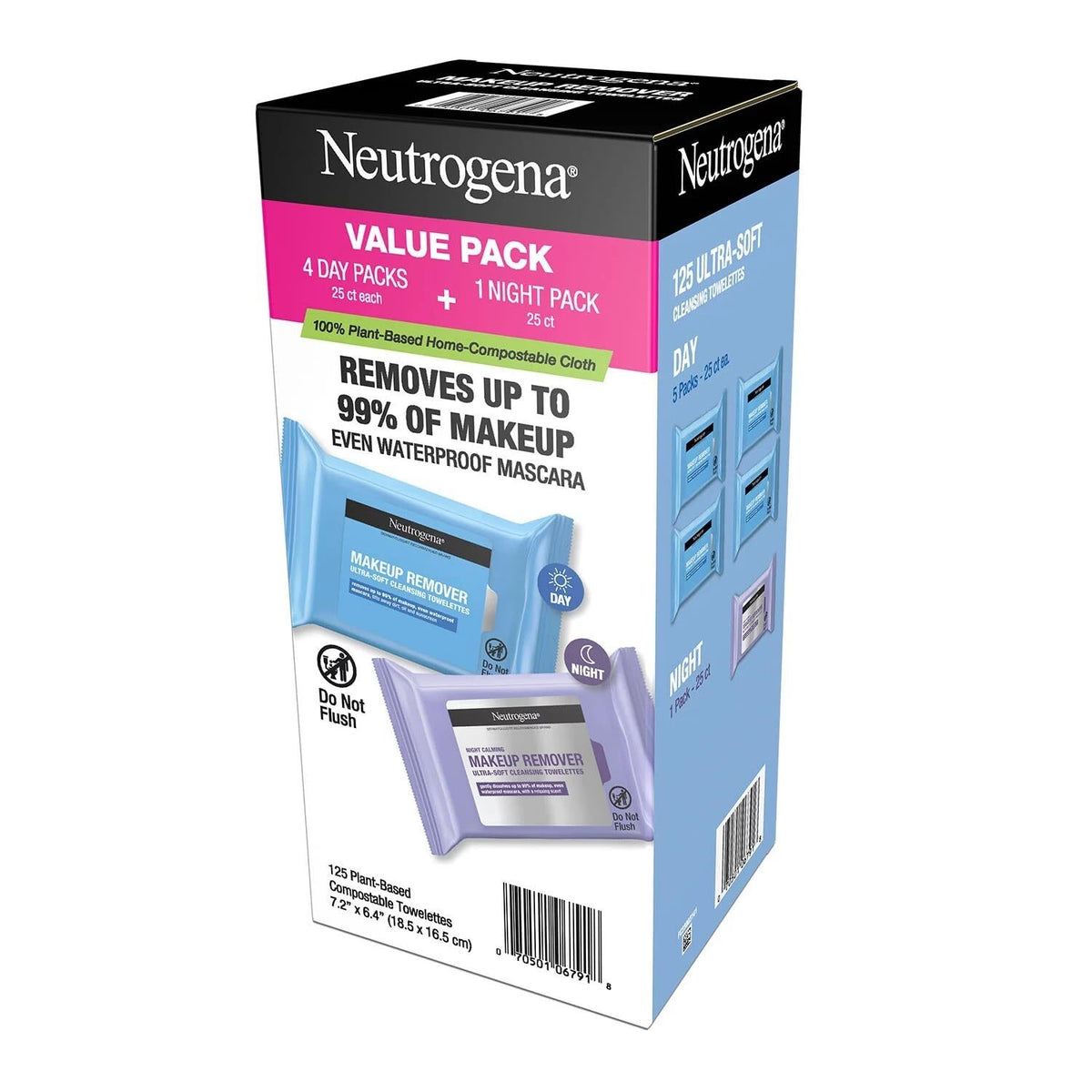 Neutrogena Makeup Remover & Night Calming Face Wipes 125 Count
