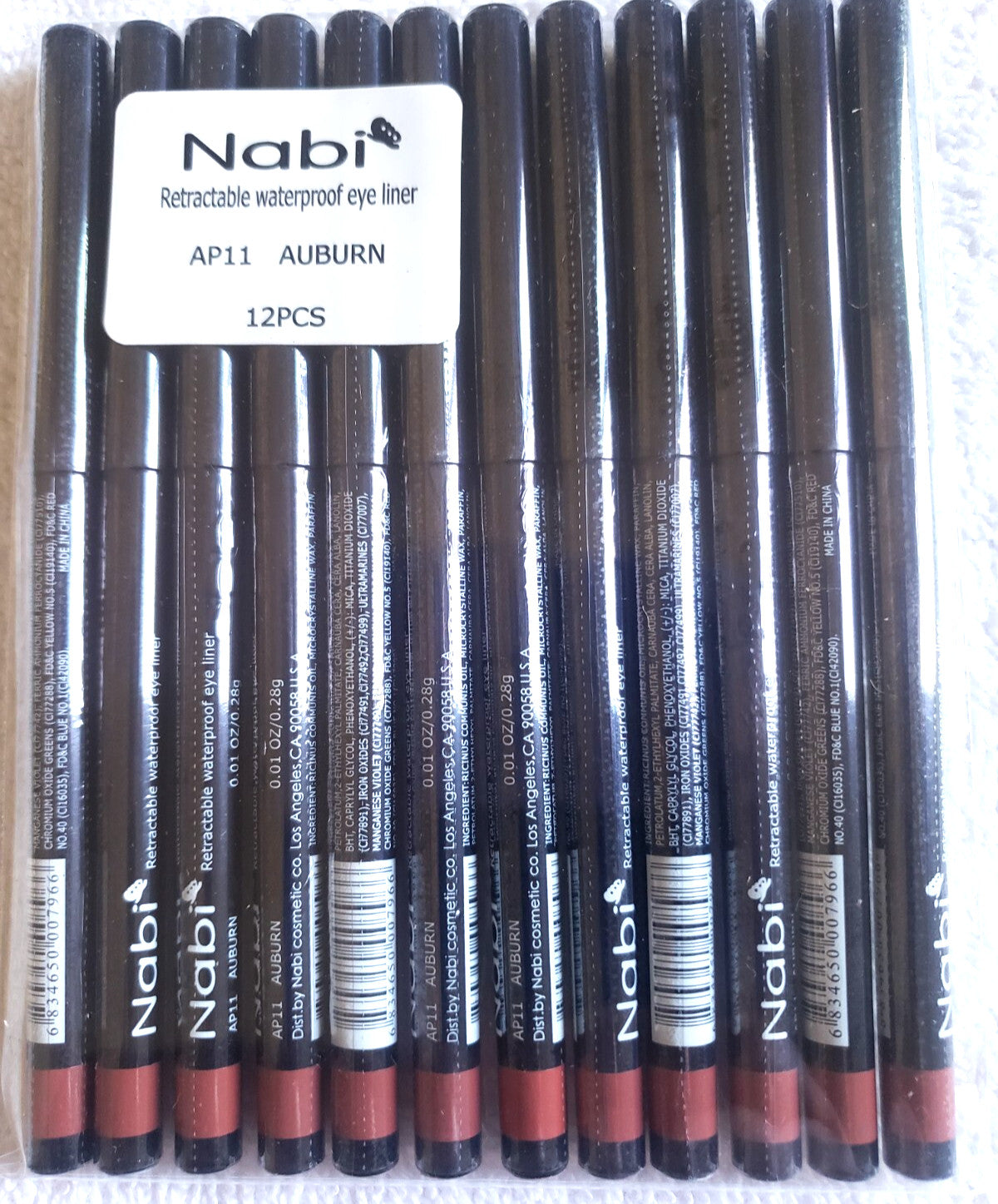 Retractable Waterproof Eyeliner Set - All Colors, 12pcs Lot, Safe & Smudge-Proof