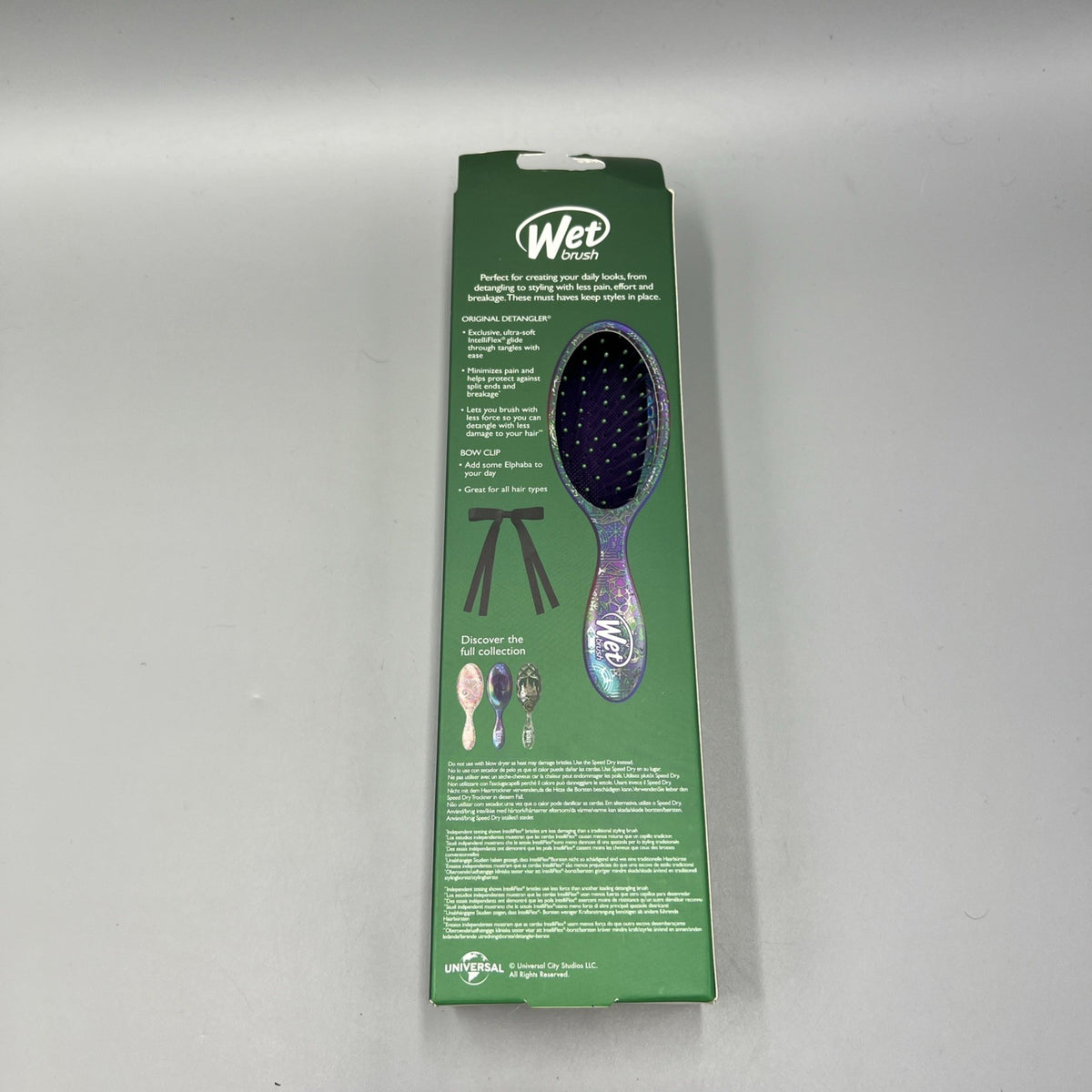 Wicked Wet Detangler Hair Brush with Bow Clip - Collectible Hair Accessory