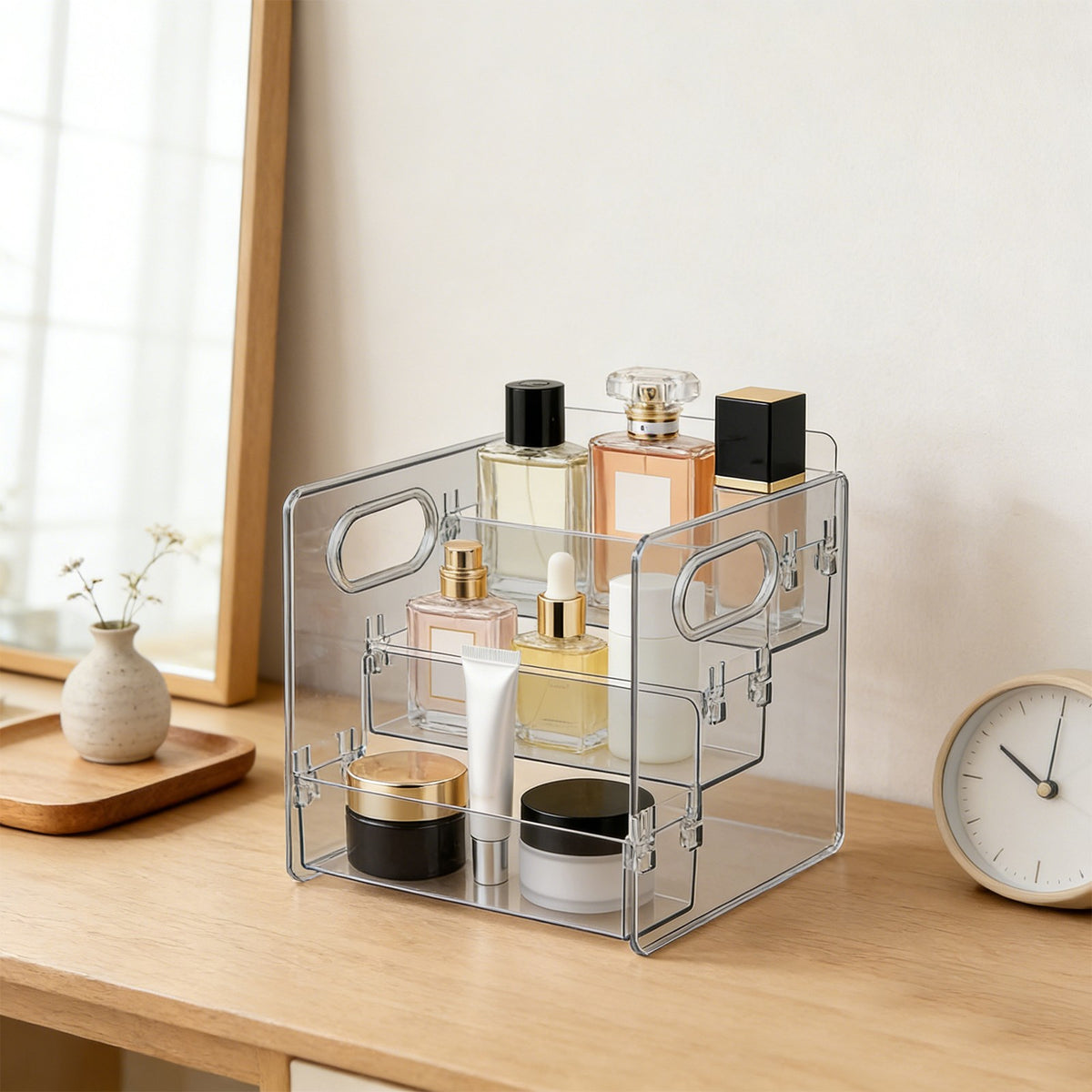 Bathroom Counter Cosmetic Organizer with 3 Tiers for Makeup & Skincare