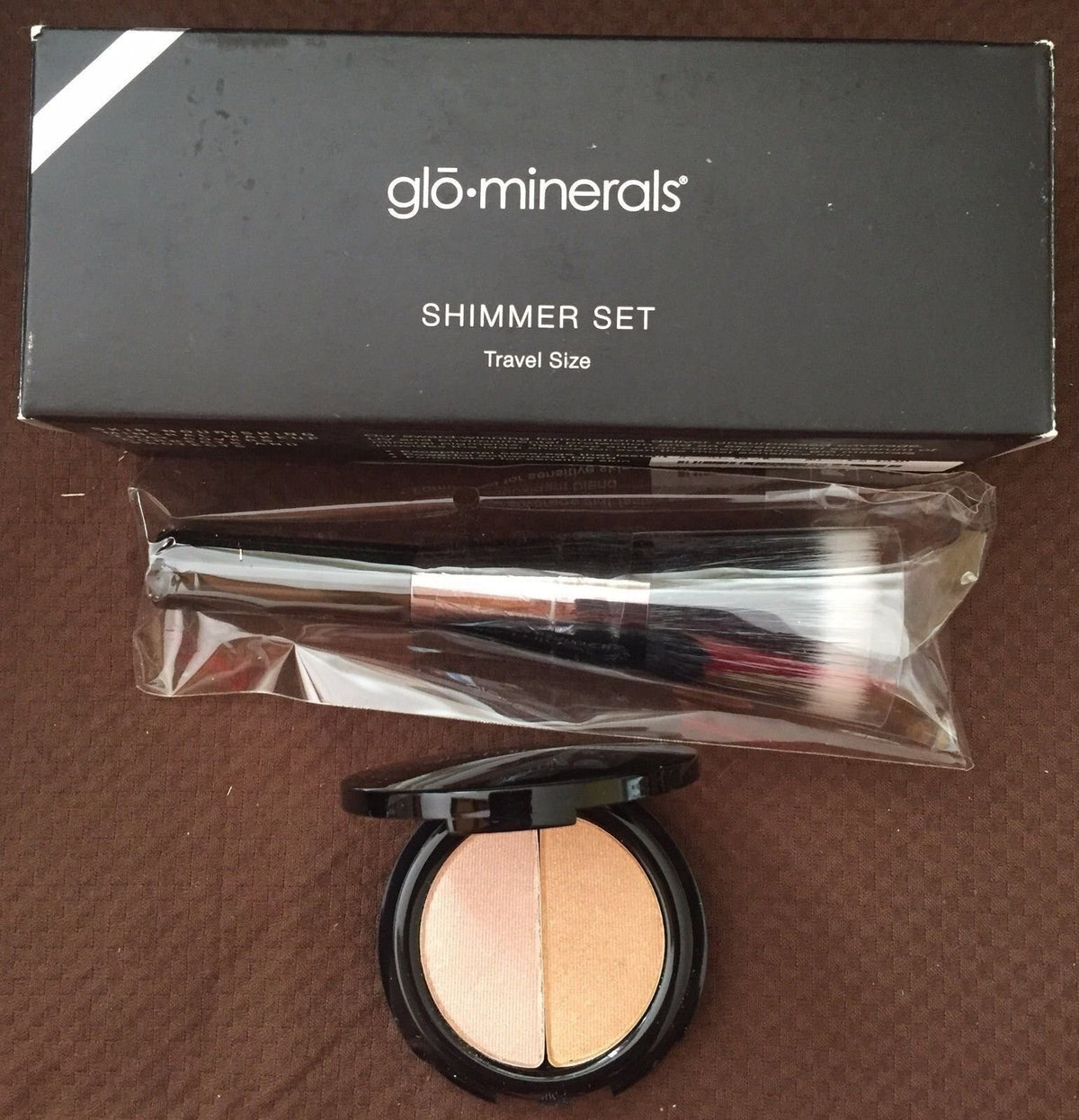 Glo Minerals Shimmer Highlighter Set - Travel Size with Brush