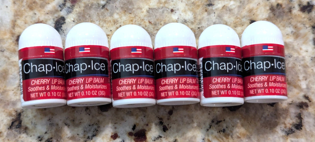 Lip Balm Set - Cherry Flavored Travel Size 0.10 oz, Pack of 6