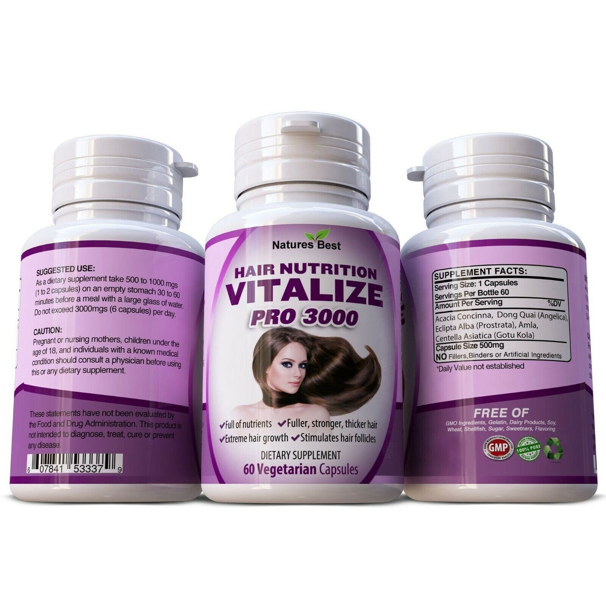 Hair Growth Supplement - 60 Capsules Natural Formula