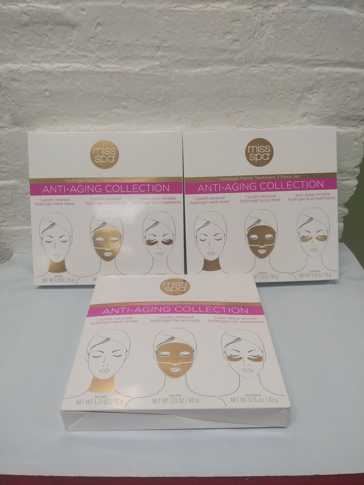 Hydrogel Facial Mask Neck & Eye Treatment Set – 3 Piece