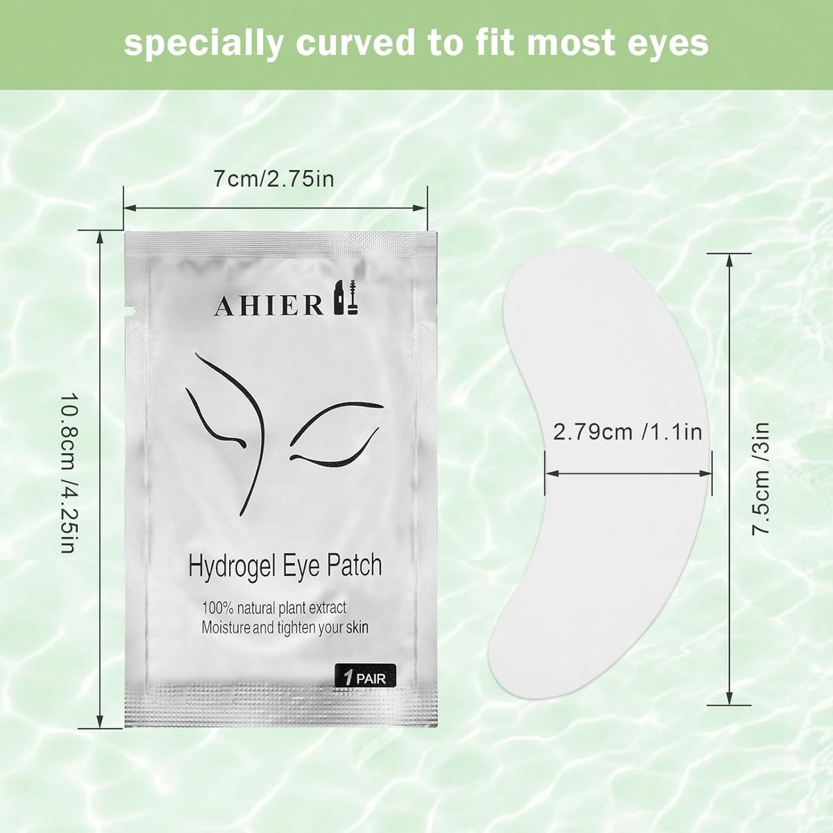 Eyelash Extension Gel Patches - 100 Pairs Under Eye Hydrogel Pads, Lint-Free
