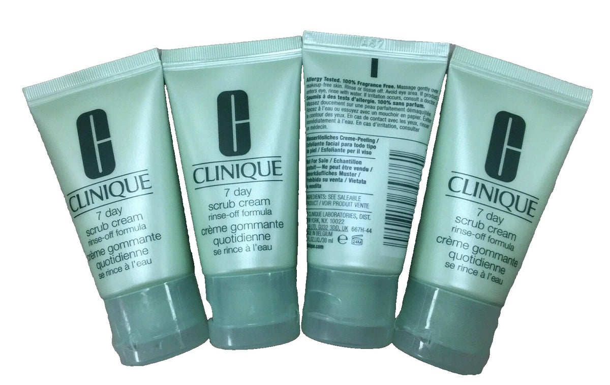 CLINIQUE 7 DAY SCRUB CREAM RINSE-OFF FORMULA LOT OF FOUR 1 OZ