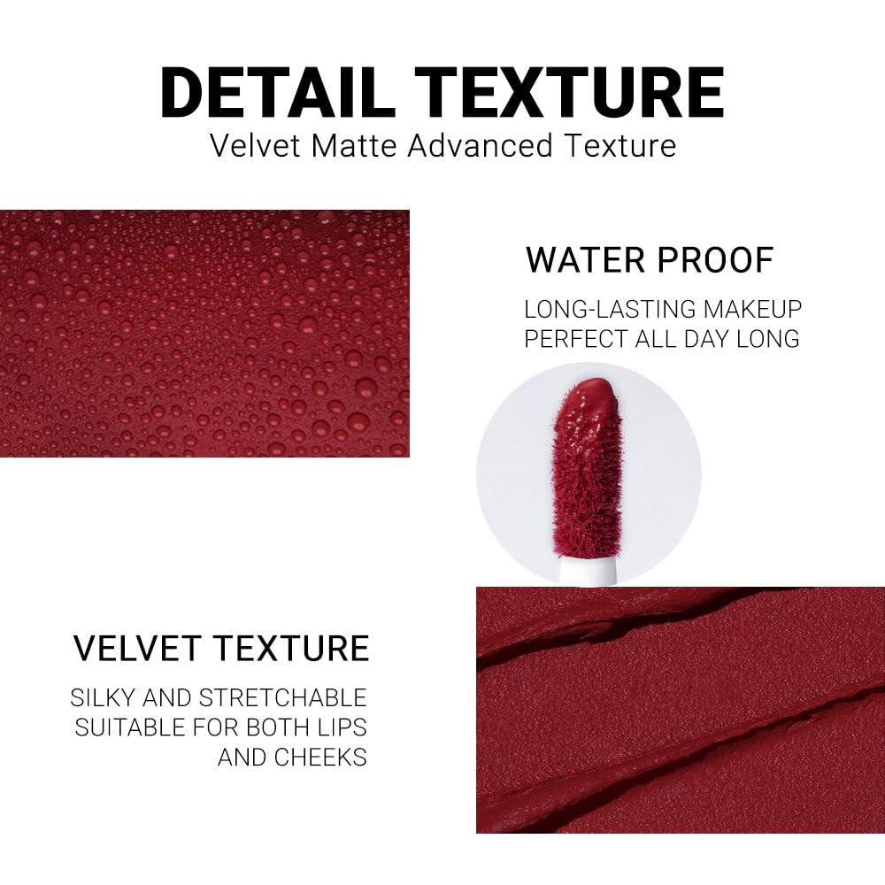 Dark Velvet Matte Lipstick 1 Count - Red 06#