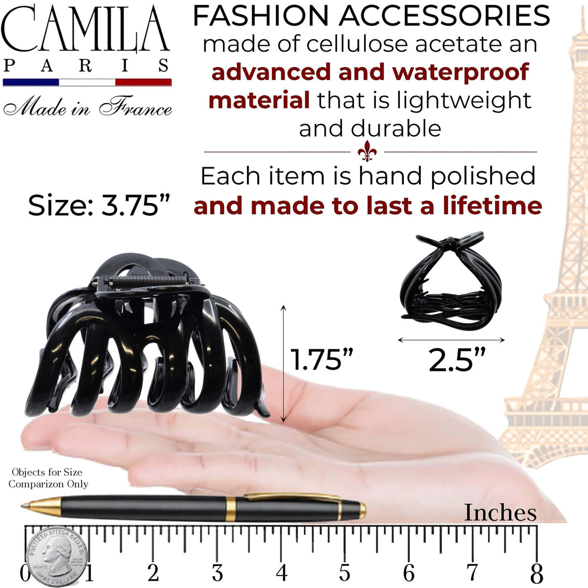 Camila Paris AD719 Octopus Hair Clips 3.75" Large 1 Count (Pack of