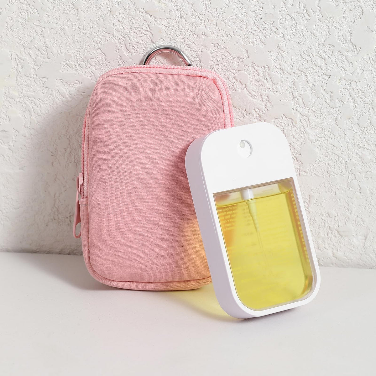 Mini Neoprene Makeup Bag Set with Zipper and Clip - Small Travel Organizer