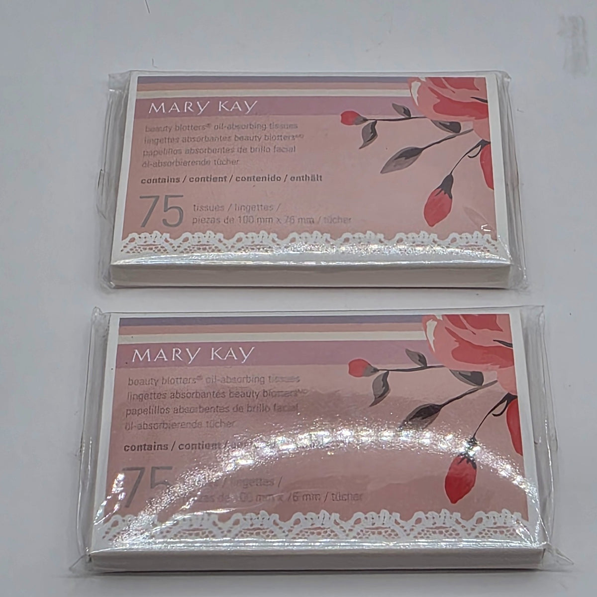 Oil Absorbing Tissues - Mary Kay Beauty Blotters Pack of 2 with 75 Sheets Each