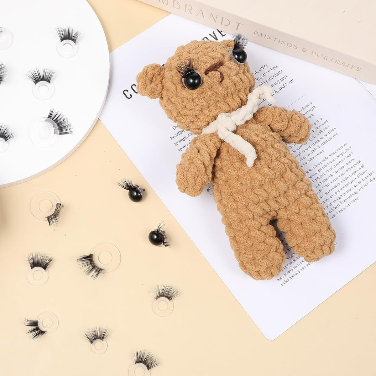 20 Pcs Doll Lashes for Amigurumi & Plush Toy Crafting - Safety & Easy to Apply