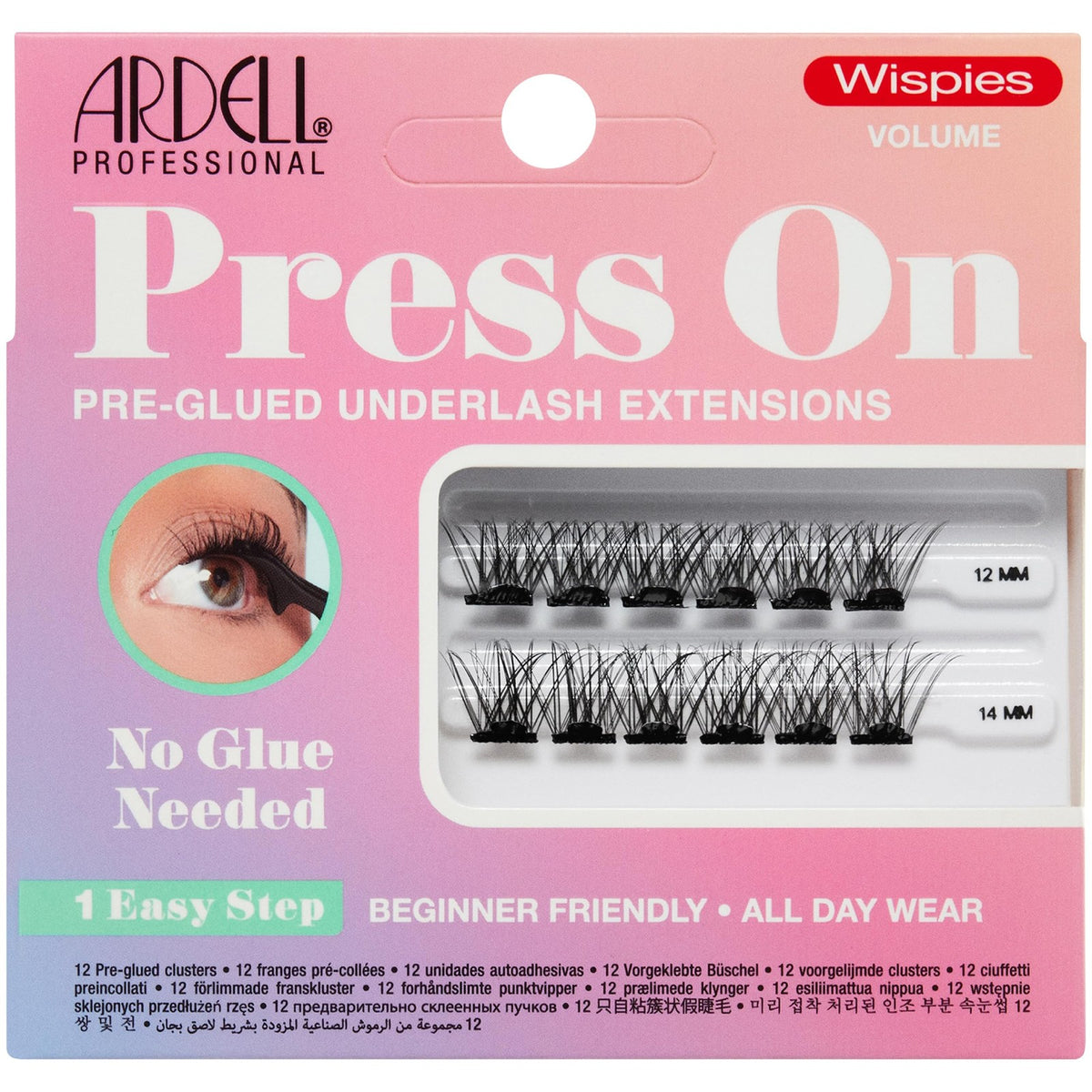 Pre-Glued Eyelash Extensions - Wispies Volume False Lashes for Natural Look