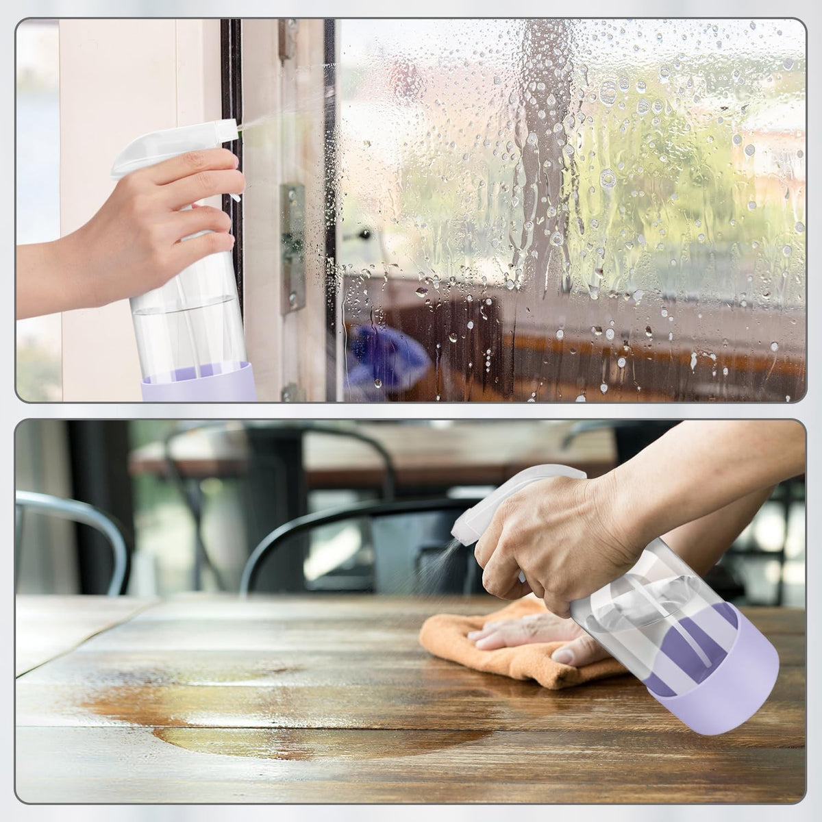 16 oz Glass Spray Bottle with Silicone Sleeve for Cleaning & Plant Misting
