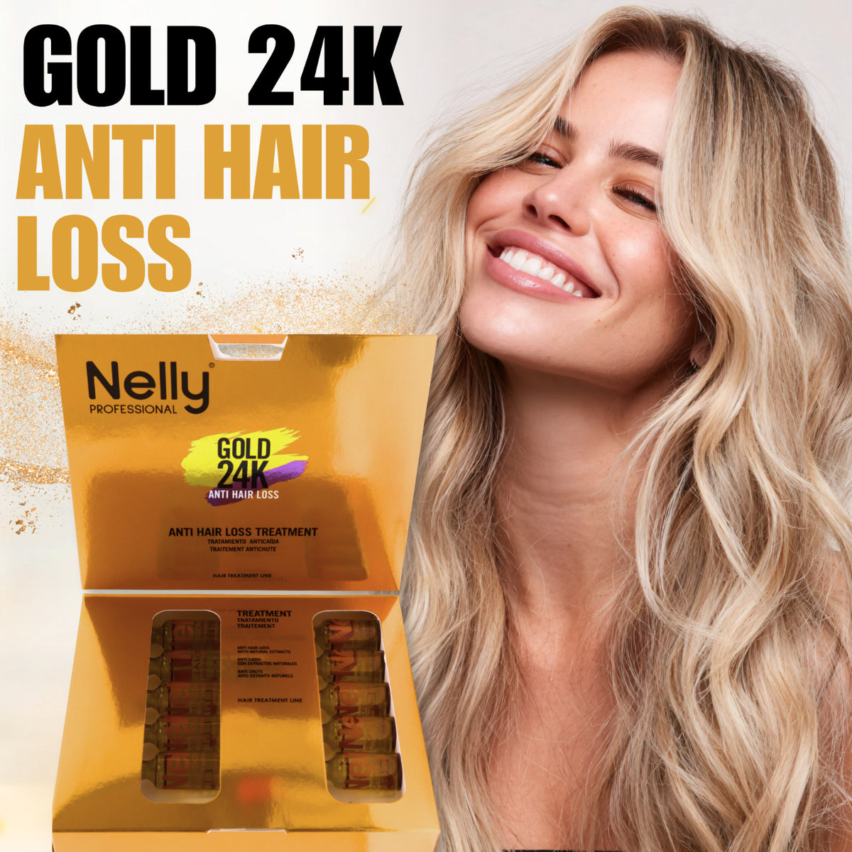 Nelly Professional 24K Gold Treatment – Radiant Hair Care Line