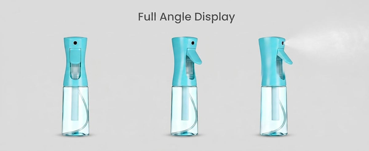 Fine Mist Spray Bottle for Hair, Continuous Water Sprayer, Eco-Friendly 360° Use
