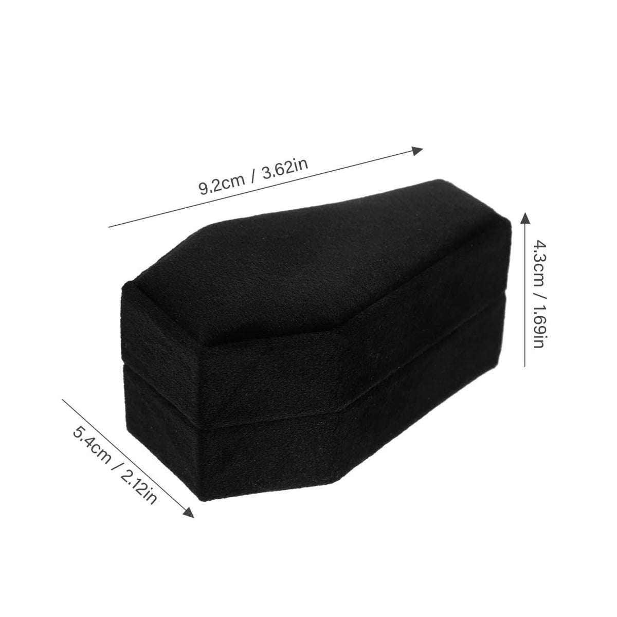 Gothic Coffin Ring Box - Compact Travel Jewelry Case in Black