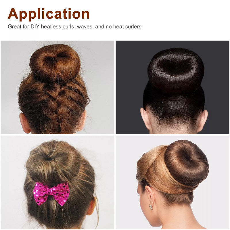 6× Hair Donut Bun Maker Magic Styling French Chignon Ballet Sock Updo