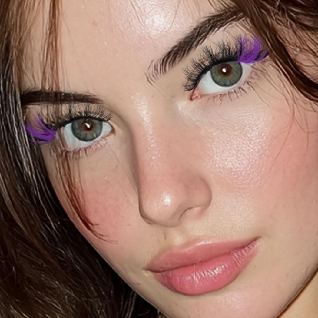 Colorful False Mink Eyelash Set with D Curl - Fluffy & Reusable