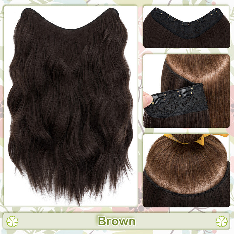 One Piece Clip-In Hair Extensions 3/4 Full Head V-Shaped Hairpiece Multiple Colors & Lengths