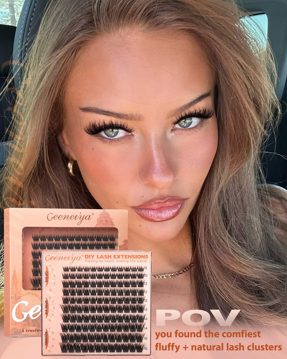 Fluffy Lash Clusters 8-16mm Natural 3D Eyelash Extensions Pack of 120