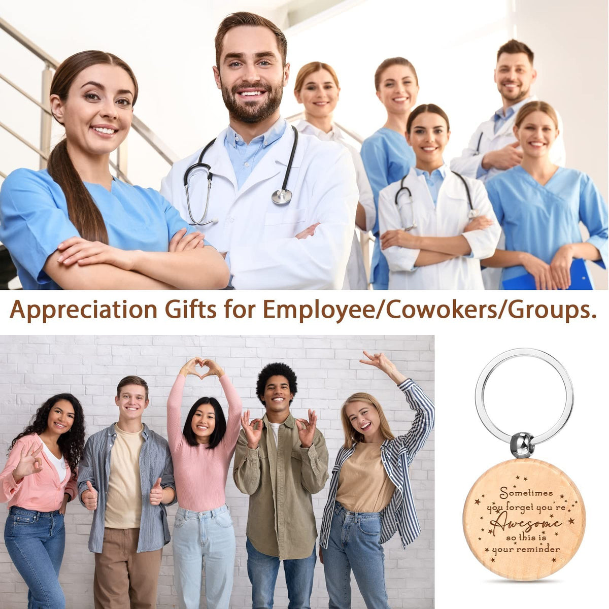 You're Awesome 50-Piece Employee Appreciation Keychains Gift Set