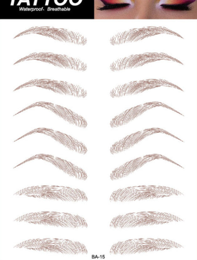 Waterproof Hair-Like Eyebrow Tattoo Stickers - Natural Microblading Effect, Reusable, 4D Texture