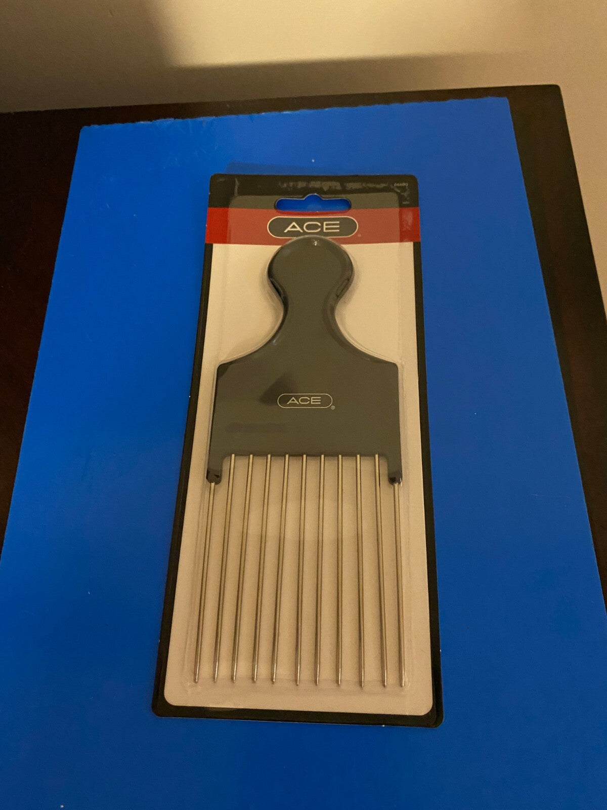 Black Wide Tooth Metal Hair Pick Comb Detangling & Volume Creation