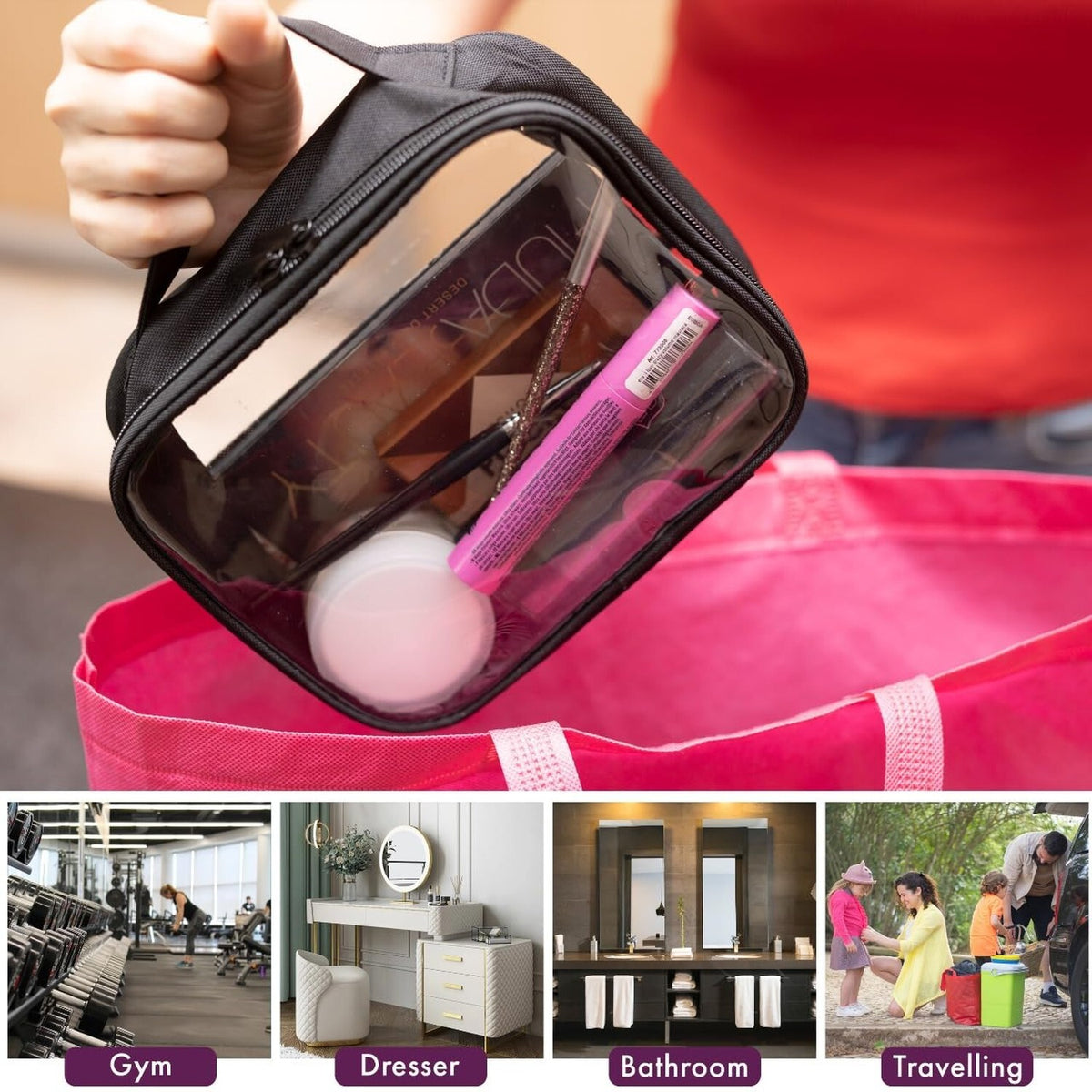 TSA Approved Clear Toiletry Bag - Waterproof Makeup & Travel Organizer