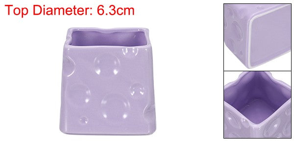 Ceramic Makeup Brush Organizer 3 Inch Light Purple Cosmetic Holder
