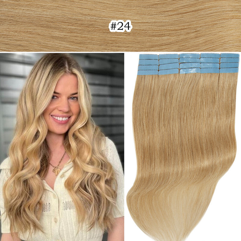 Indian Remy Tape-In Human Hair Extensions Full Head - Straight 200G