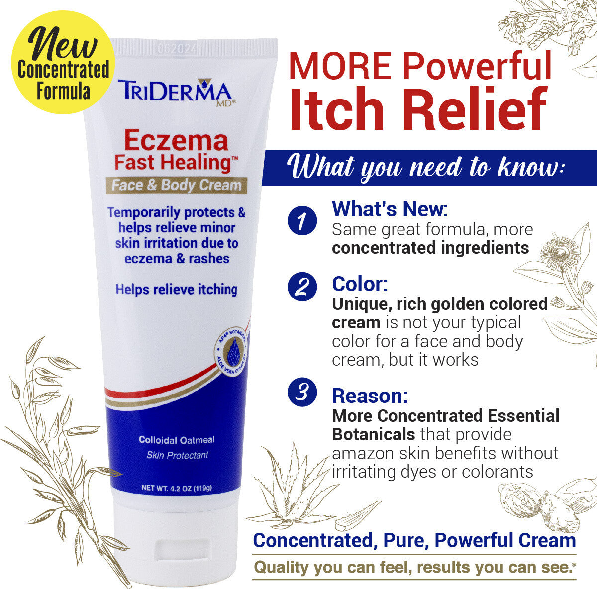 Eczema Fast Healing Cream - Soothing Oatmeal Body Lotion, 4.2 oz