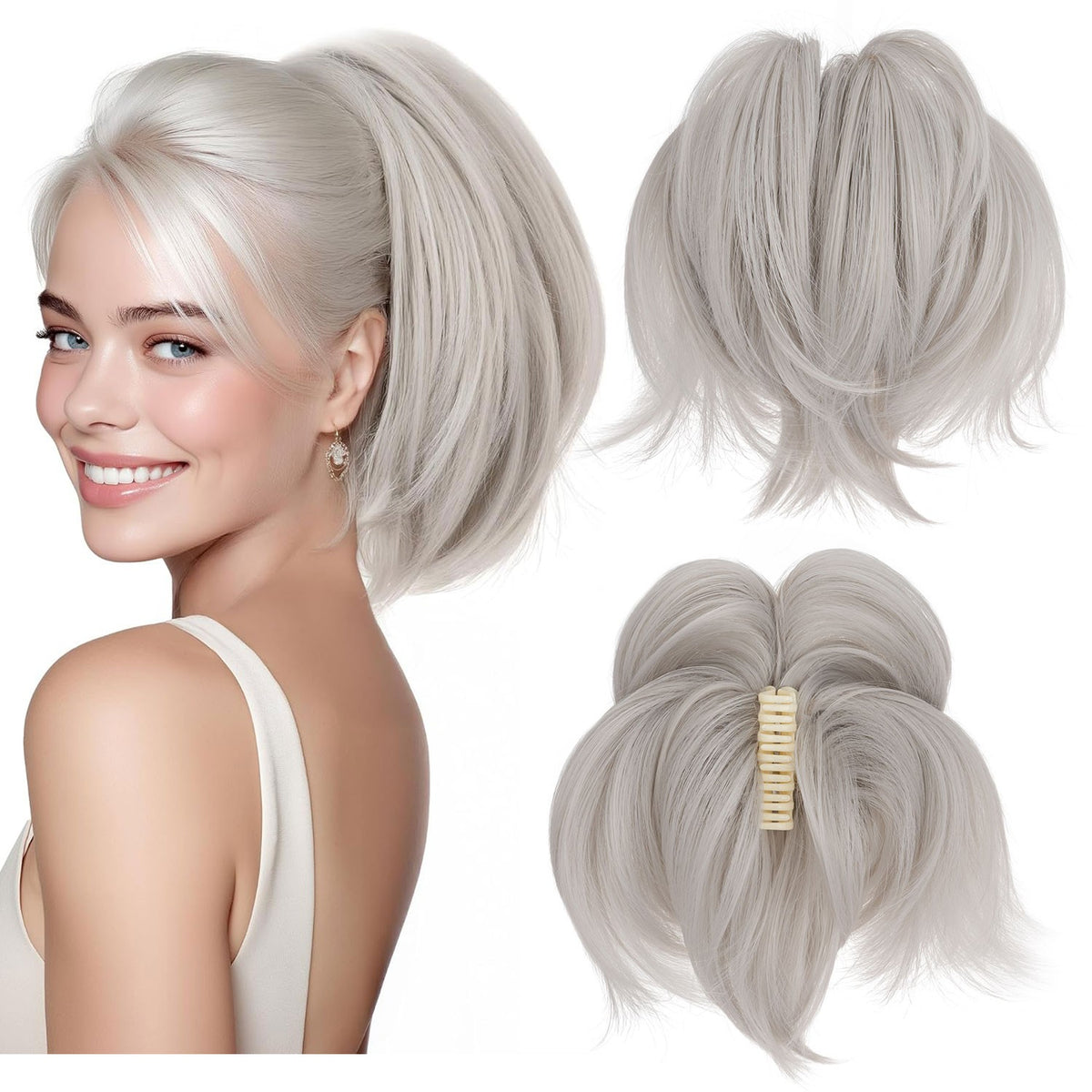 Thick 95G Clip-In Ponytail Hair Extensions - Curly Wavy Natural Look