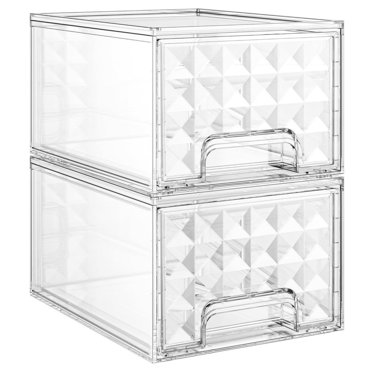 Clear Acrylic Stackable Storage Drawers for Bathroom Makeup & Vanity
