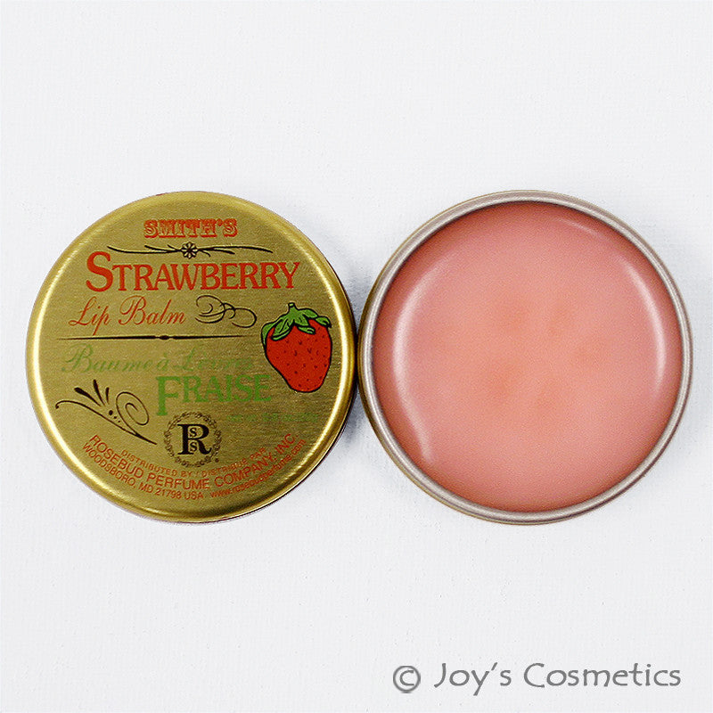 Rosebud Smith's Strawberry Lip Balm Tin - Natural Beeswax & Fragrance, 0.8 oz