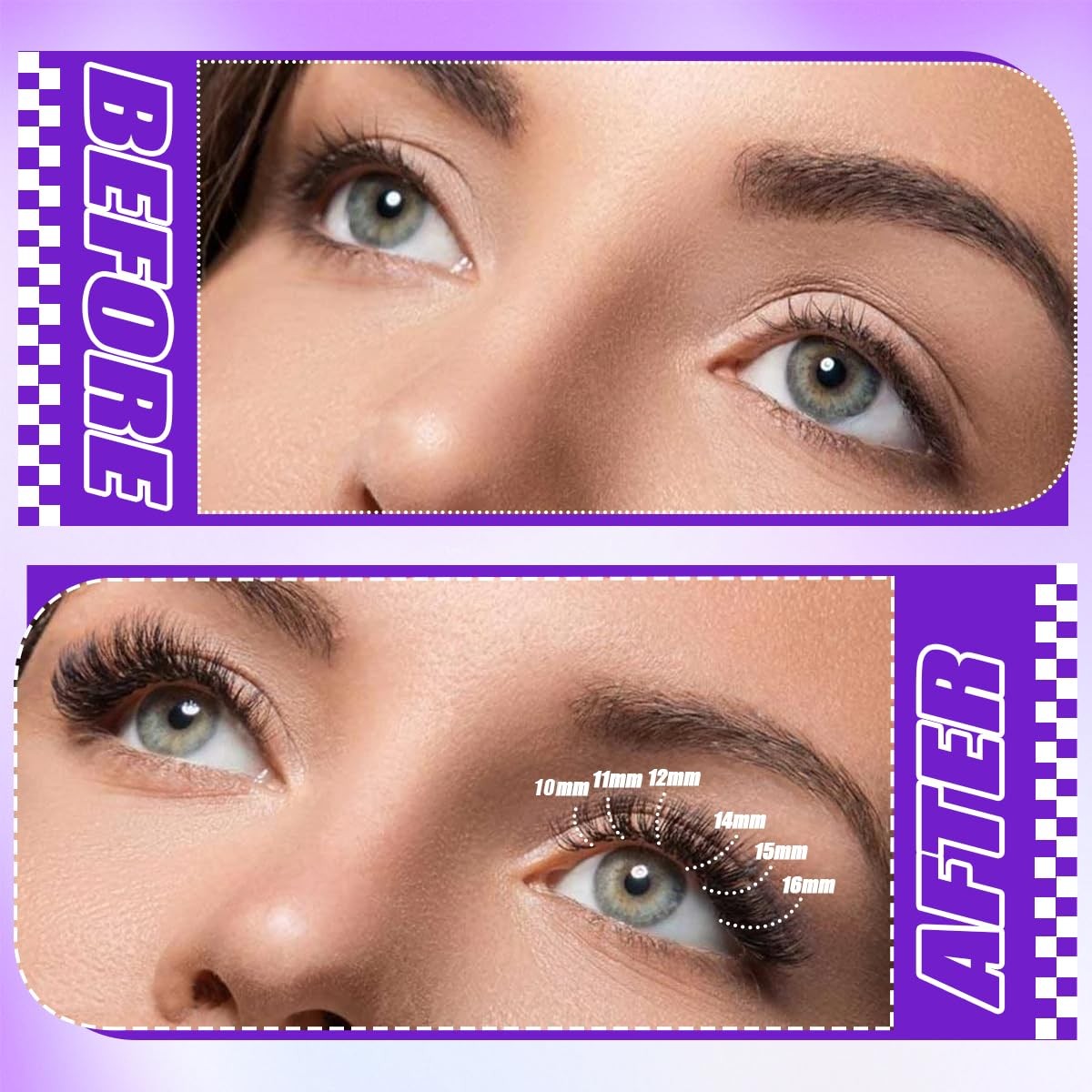 DIY Lash Extension Kit 792 Pcs D Curl Individual Eyelashes with Tools