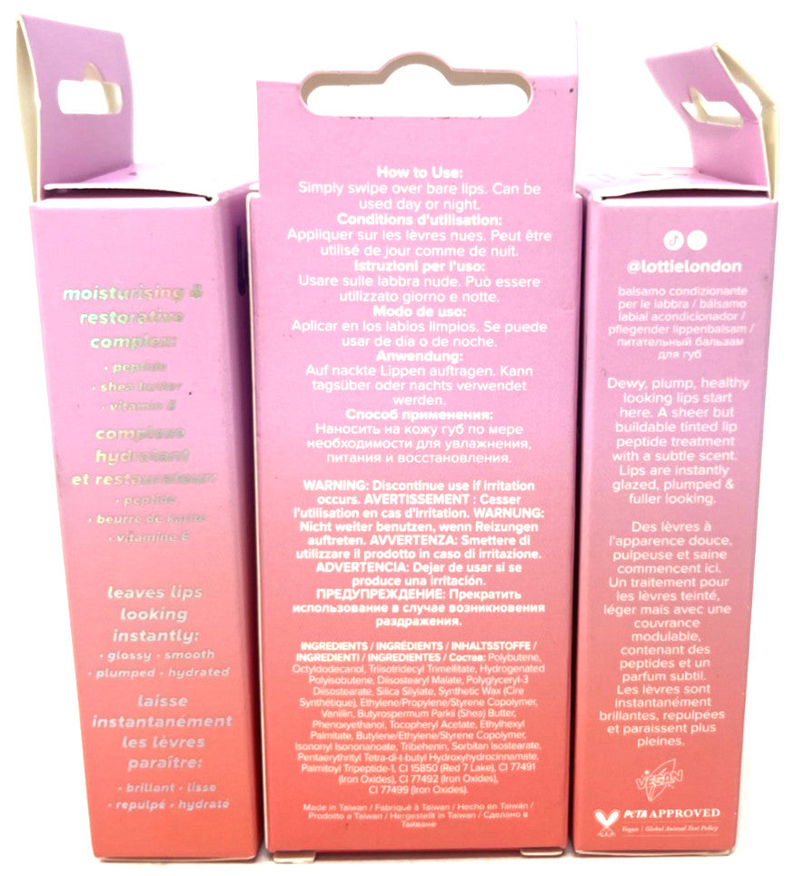 Lottie Tinted Lip Peptide Nourishing Lip Treatment Set - Raspberry Jam