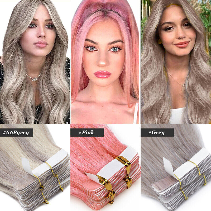 Russian Tape in Remy Hair Extensions Full Head - 100% Human Hair Skin Weft