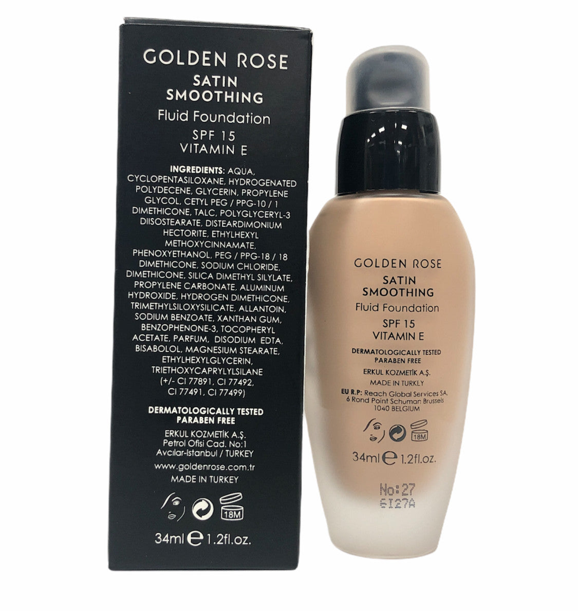 Fluid Foundation SPF 15 - Satin Smoothing Makeup with Wide Shade Range