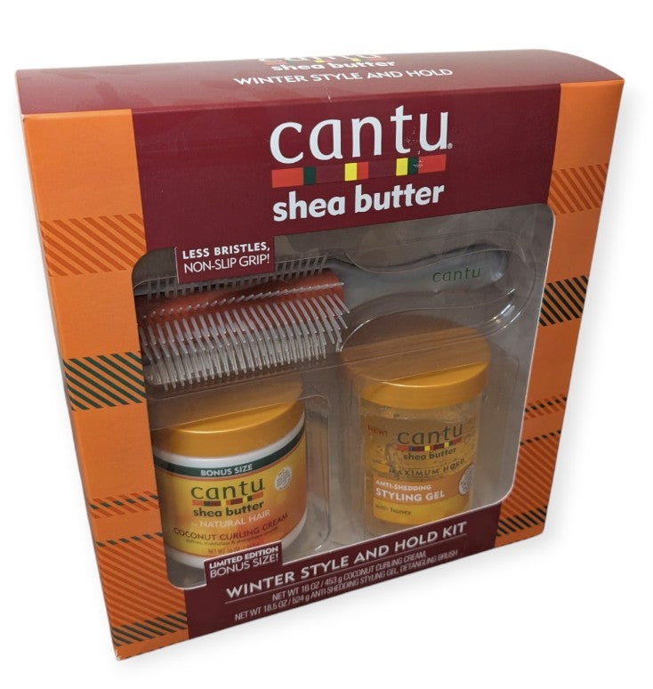 Cantu Shea Butter Winter Style and Hold Kit Bonus Size Cream Gel