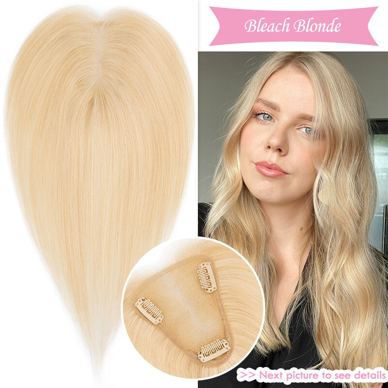 Remy Human Hair Topper Clip-In Lace Base Hairpiece for Women - Multiple Variants
