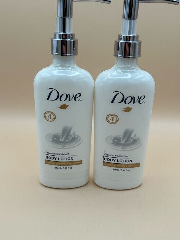 2 PACK Dove Body Care Lotion Pump Essential Nourishment Dry Skin 8oz