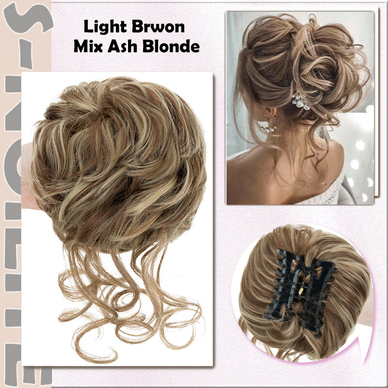 X-Large Thick Curly Claw Chignon Messy Bun Hair Extension Clips - All Colors
