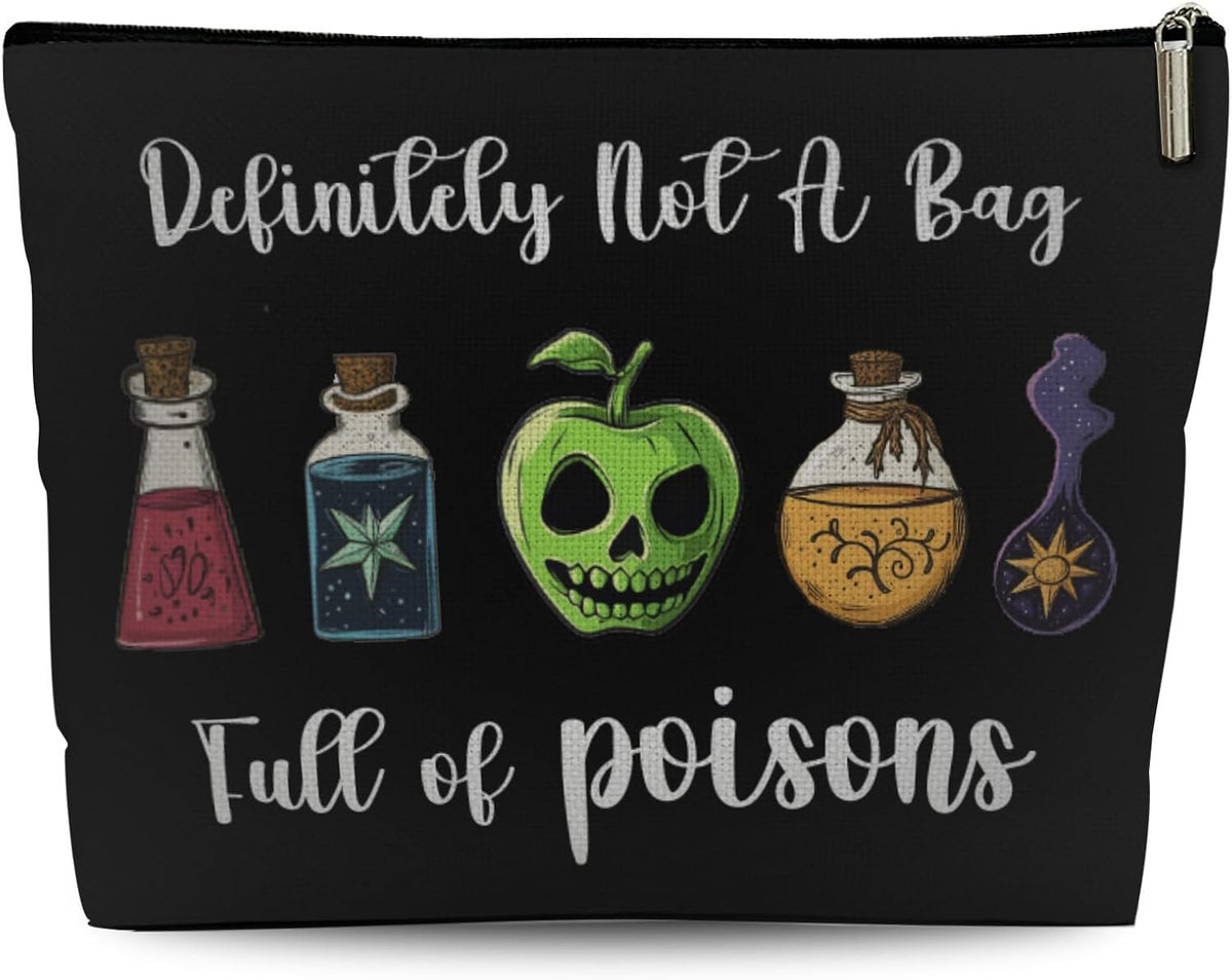 Witchy Makeup Bag - Not A Bag Full of Poisons Cosmetic Pouch, Gift for Women