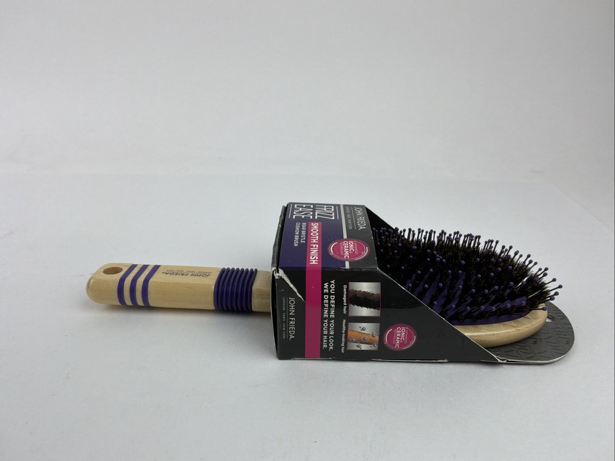 Boar Bristle Cushion Brush for Frizz Control and Smooth Finish