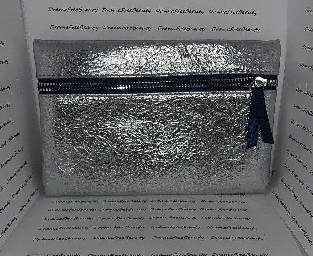 December 2019 Ipsy Silver Metallic Makeup Clutch Glam Bag