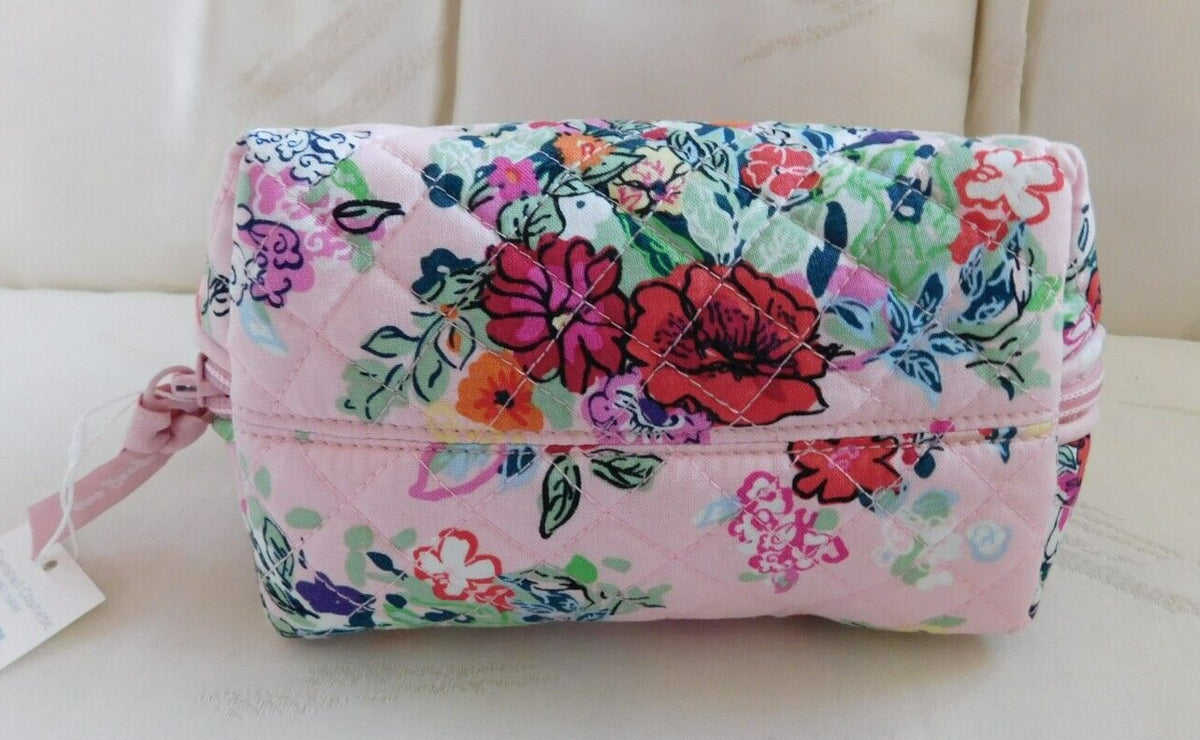 Medium Clamshell Cosmetic Bag - Hope Blooms Pink - Believe Monogram