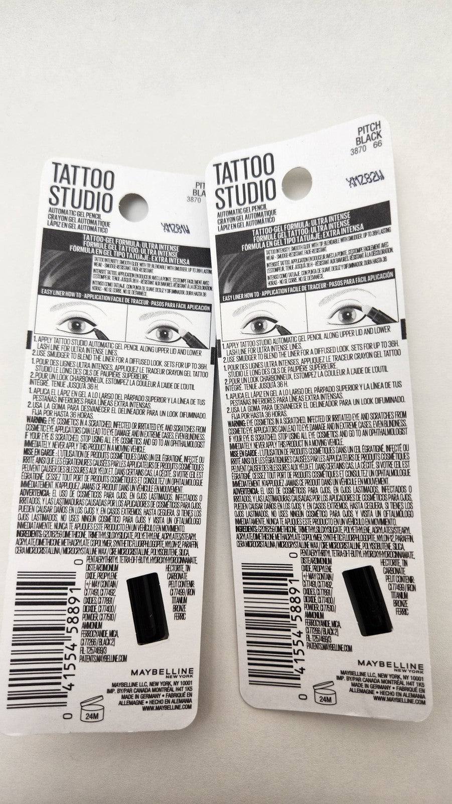 Waterproof Gel Eyeliner Pencil - Long-Lasting Black Makeup, 0.01oz