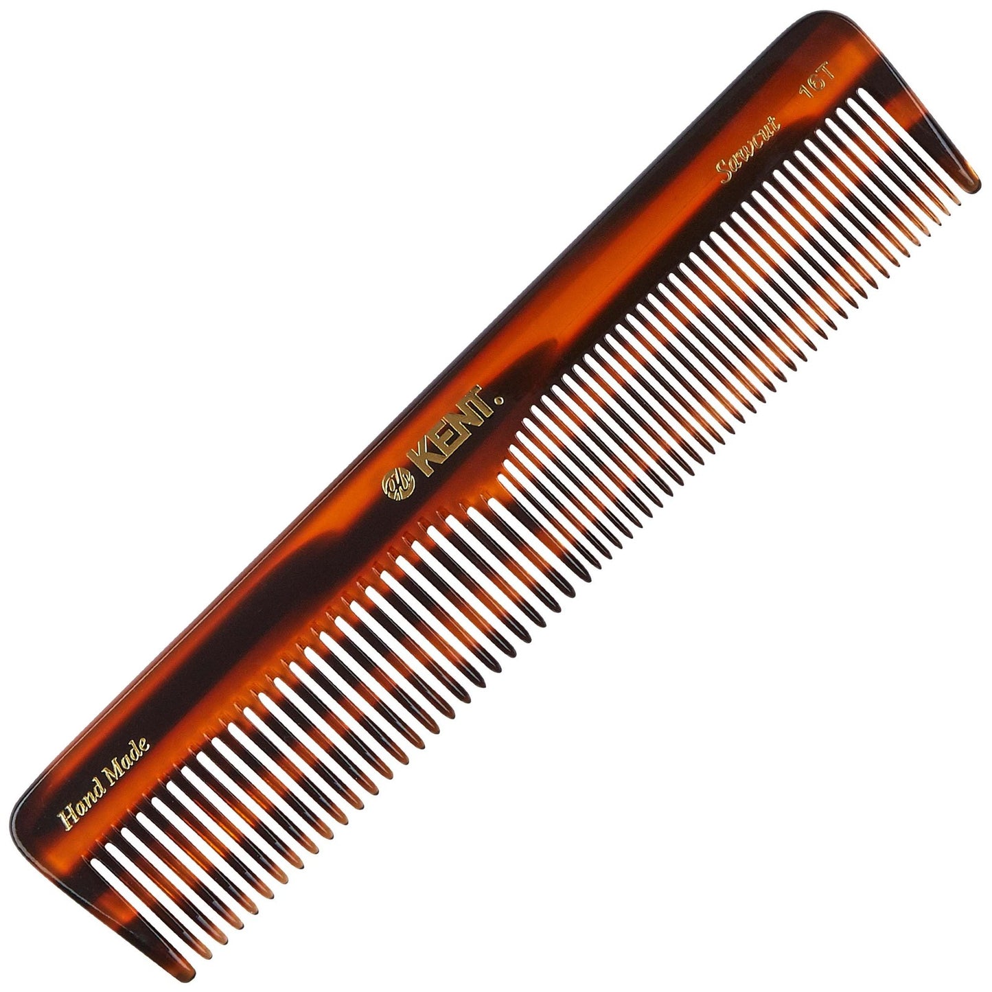 Kent Tortoise Comb Set - Fine Tooth & Wide Comb for Hair Care, Tortoiseshell